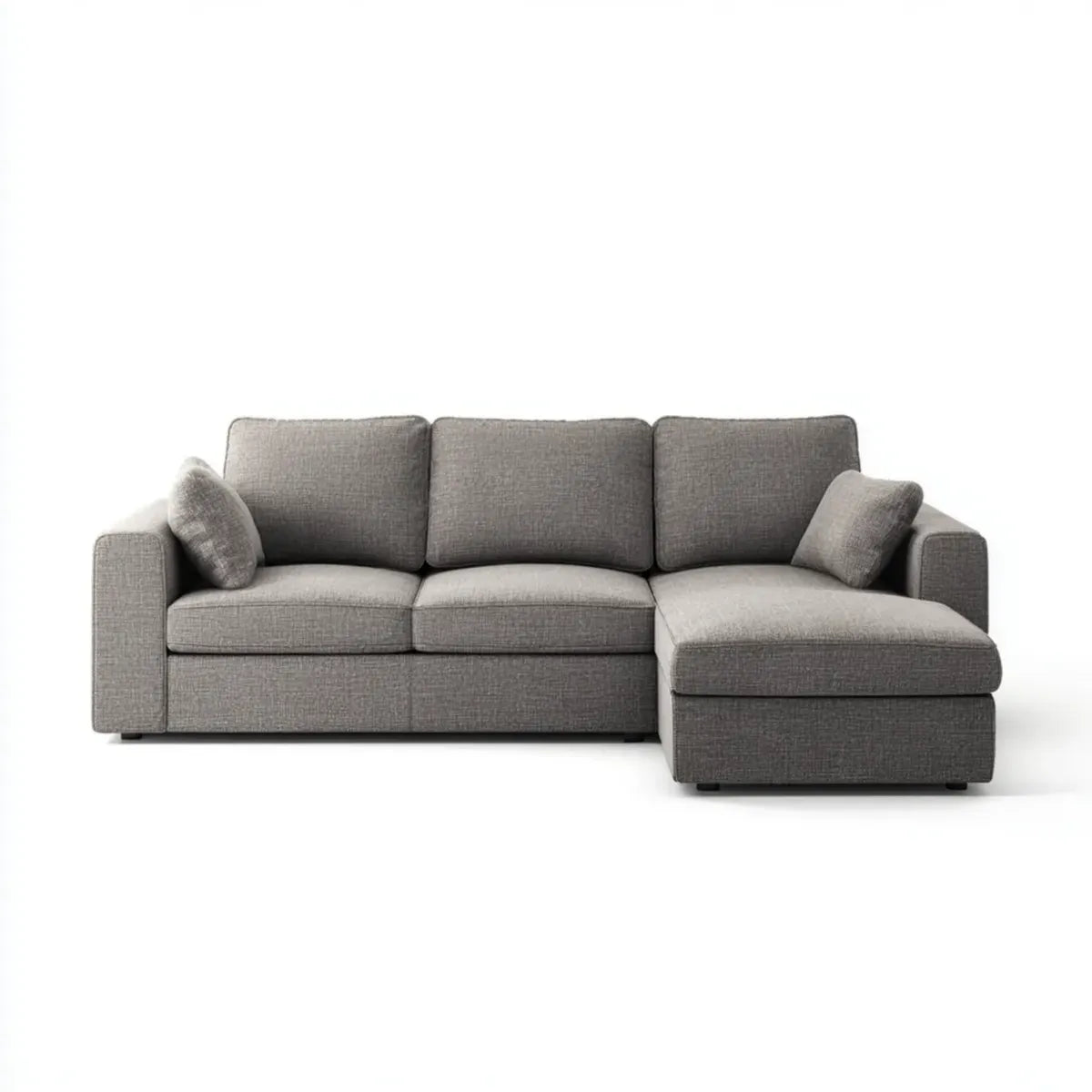 Sofa, Kanapa narożna z szarym dzbankiem 260 x 160 x 85 cm poliestrowy kształt L