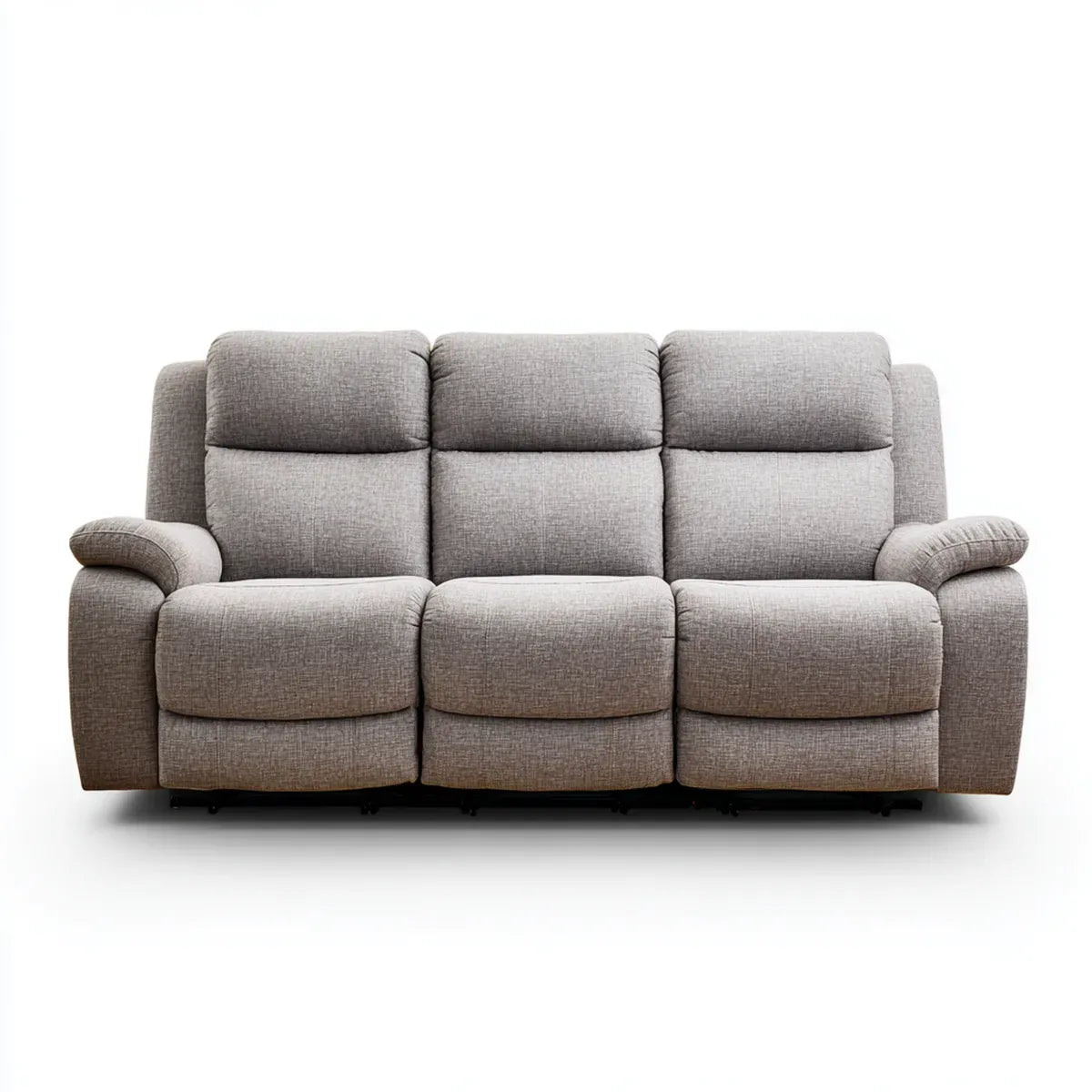 Sofa, 3 fotele szara rozkładana sofa w poliestrze 210 x 95 x 100 cm prostokątna