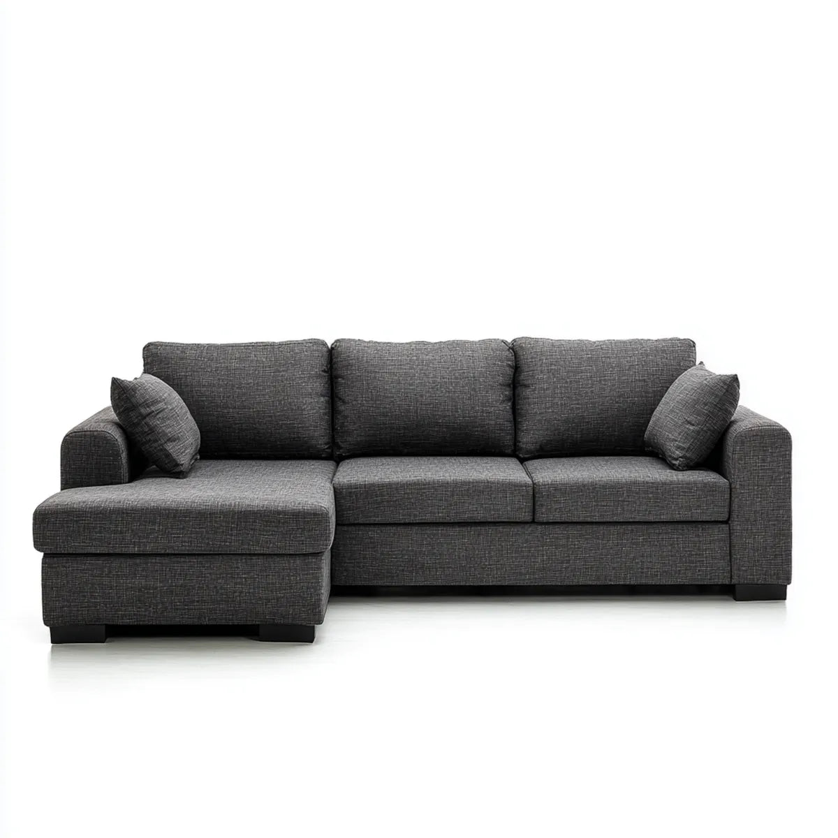 Sofa, Kanapa narożna 3 miejsca ciemnoszary w poliestrze 250 x 160 x 85 cm