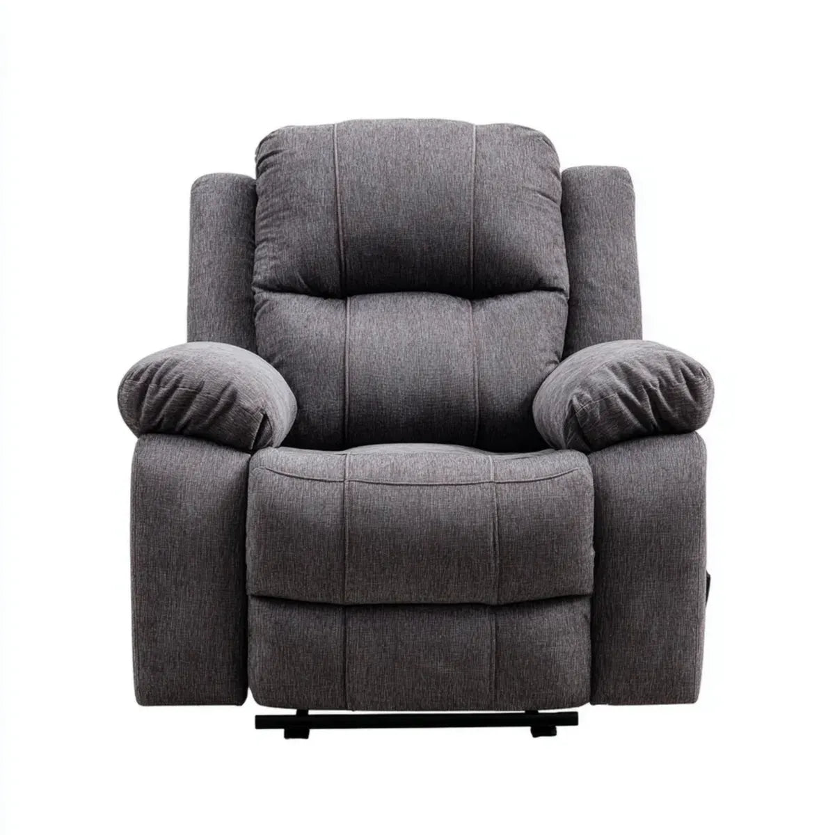 Fotel masujący, Rozluźnienie fotela leżącego na ciemnoszarym poliestrze z wyściełanym piankowym wyściełkiem 90 x 95 x 102 cm