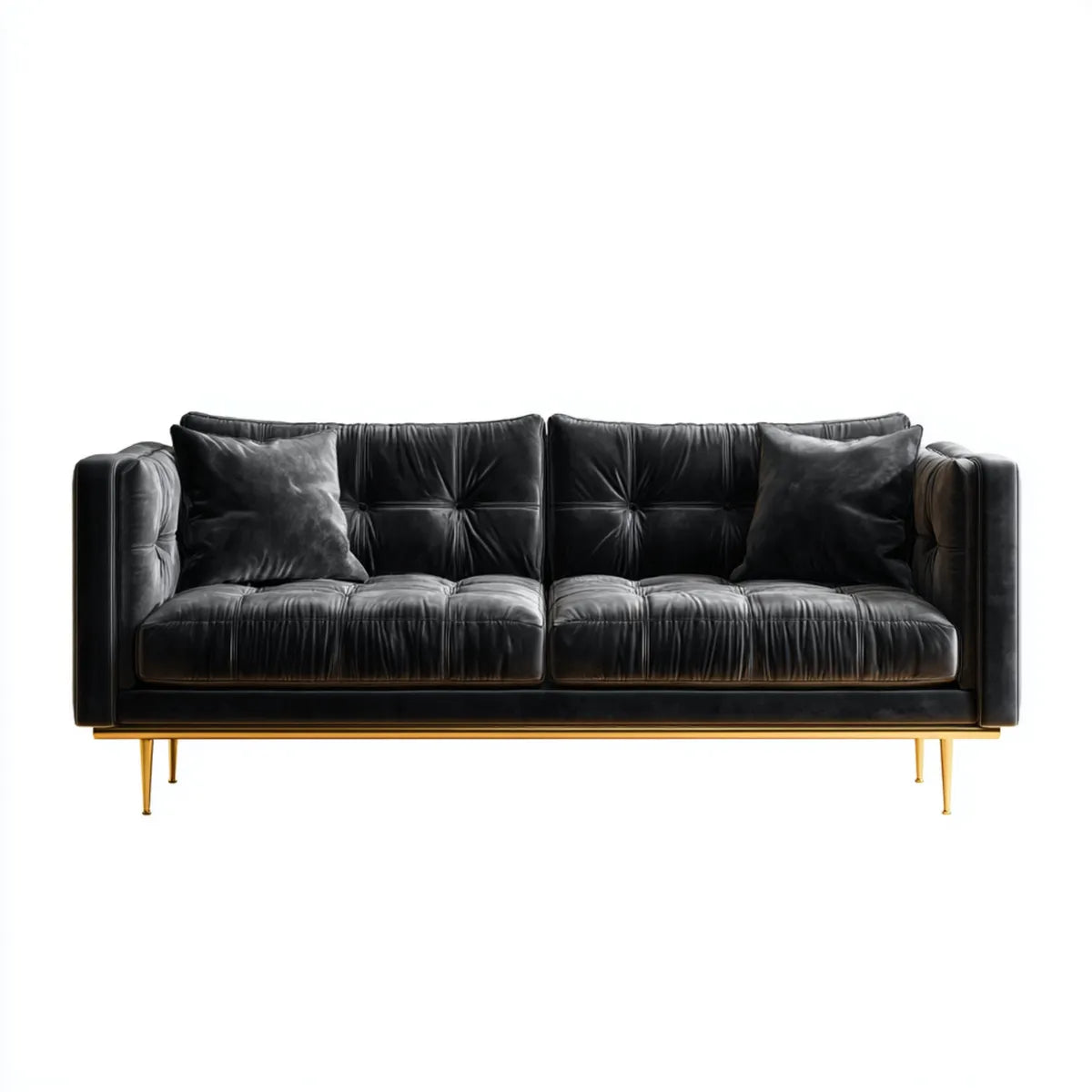 Sofa, 3 fotela w syntetycznym prostokątnym poliuretanowym prostokątnym 220 x 90 x 85 cm