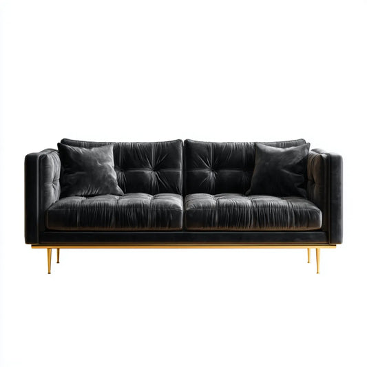 Sofa, 3 fotela w syntetycznym prostokątnym poliuretanowym prostokątnym 220 x 90 x 85 cm