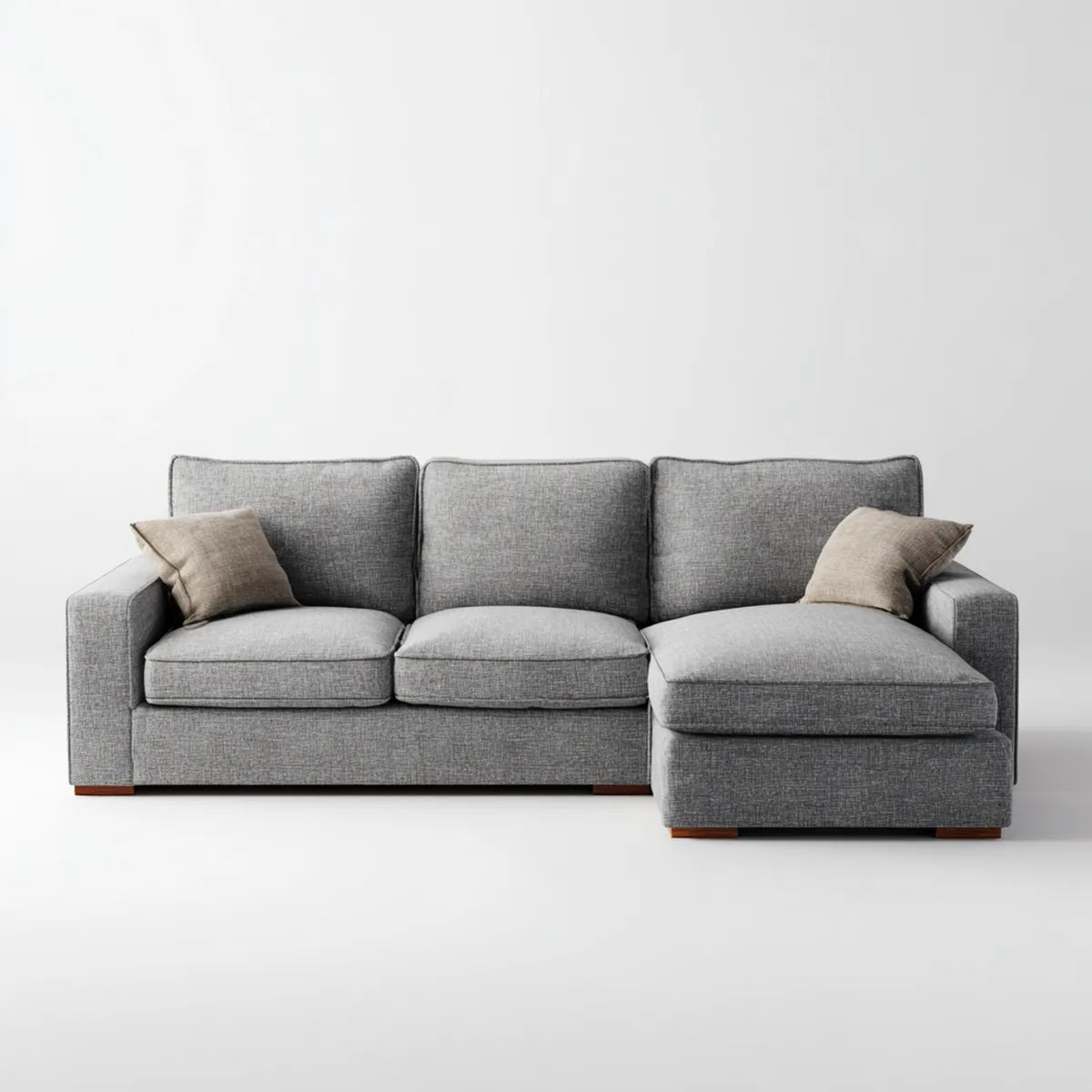 Sofa, Kanapa narożna 3 miejsca poliester L z siekierą z prawej 270 x 160 x 85 cm