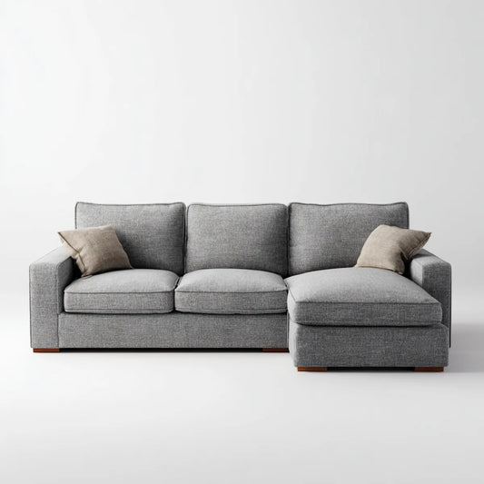 Sofa, Kanapa narożna 3 miejsca poliester L z siekierą z prawej 270 x 160 x 85 cm